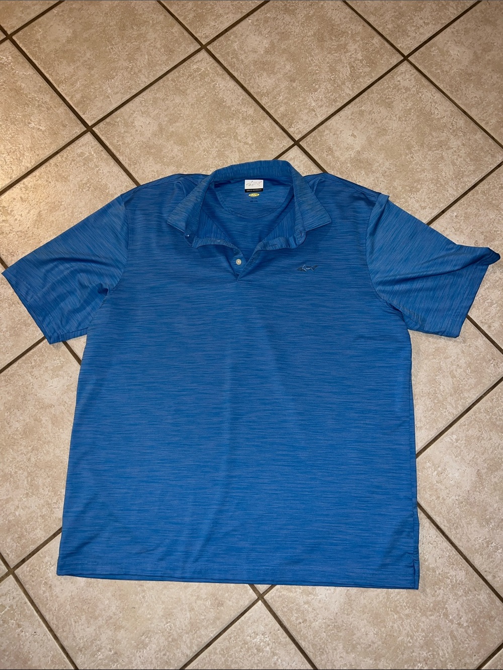 Greg Norman Collection Men's Heathered Blue Polo